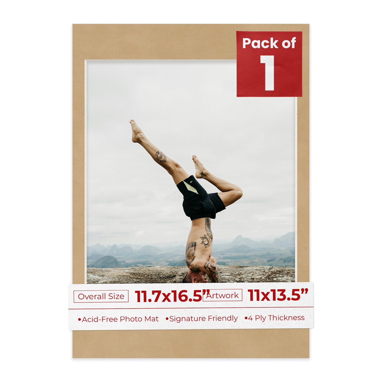 Beige Suede Mat Board for 11.7x16.5 Frames - Fits 11x13.5 Photos